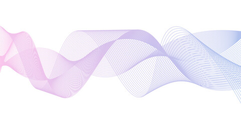 Wave of the many colored lines. Abstract wavy stripes on a white background isolatedCreative line art. Design elements created using the Blend Tool.Creative line art.