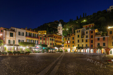 Fototapeta na wymiar Townscape of Portofino at dusk, Liguria, Italy