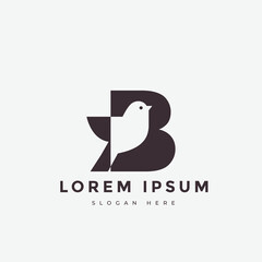 letter initial b bird business concept font modern luxury logo design vector graphic illustration © NUR