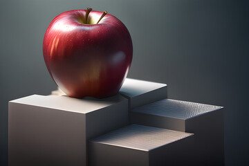 red apple in box Generative AI