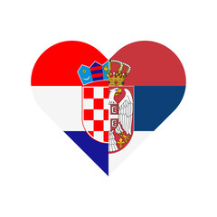 unity concept. heart shape icon of croatia and serbia flags. vector illustration isolated on white background