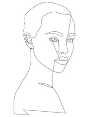 Portrait along the lines. Drawing in the style of one line.