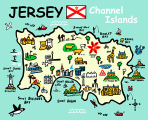 Jersey, Channel Islands Illustration