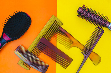 Wooden comb with plastic