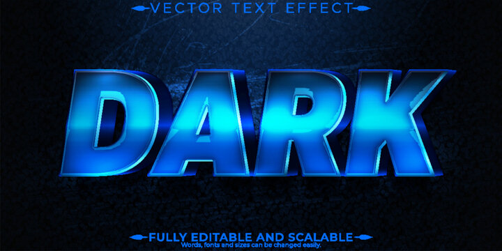 Deep dark editable text effect, space and blue text style