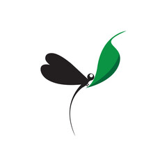 dragonfly logo design vector illustration.