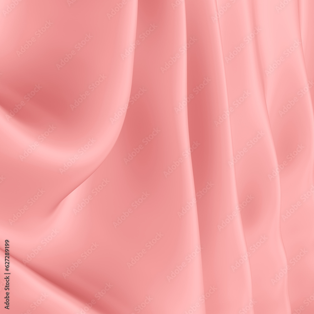 Poster abstract pink background with smooth waves and curvy lines in 3d rendering
