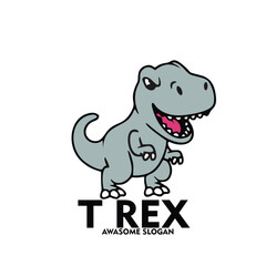 Design logo icon character mascot t rex