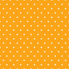 Oktoberfest orange and white polkadot background. Holiday seamless pattern. Octoberfest wrapping print. Bavarian traditional texture. Germany traditional wallpaper. Vector color illustration.