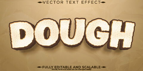 Dough text effect, editable bakery and bread text style
