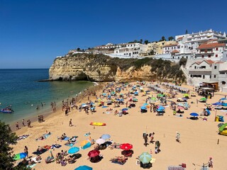 Beaches and historic town of Carvoeiro Portugal