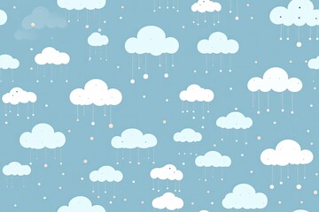 fluffy rainy cloud background seamless illustration