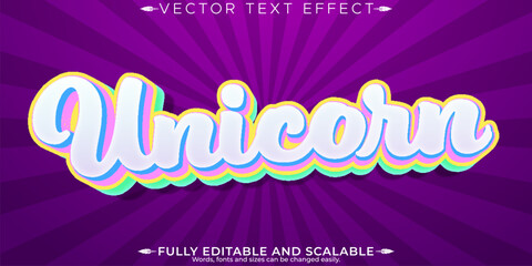 Unicorn pink text effect, editable light and soft text style
