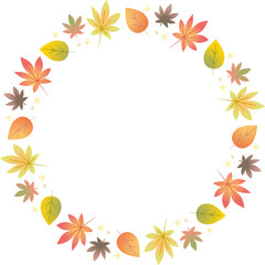 秋の紅葉のリースのベクターフレーム画像