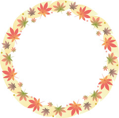 秋の紅葉のリースのベクターフレーム画像