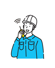 作業着　トランシーバー　無線機