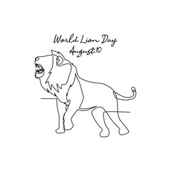 line art of world lion day good for world lion day celebrate. line art. illustration.