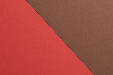 Rough kraft paper background, paper texture brown red colors. Mockup with copy space for text.