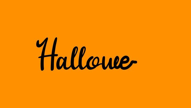 Halloween text animation on orange background