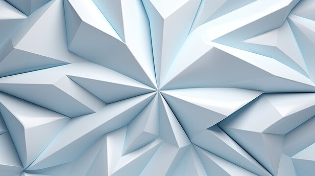 Beautiful futuristic Geometric background for your presentation. Textured intricate 3D wall in light blue and white tones © Nakron