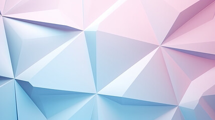 Beautiful futuristic Geometric background for your presentation. Textured intricate 3D wall in light blue pink and white tones. Generative Ai