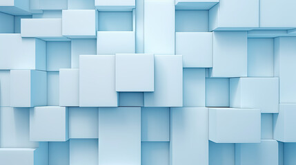 Beautiful futuristic Geometric background for your presentation. Textured intricate 3D wall in light blue and white tones, Generative Ai