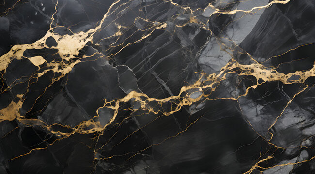 Gold Patterned natural of black marble (Gold Russia) texture background for product design © Jan