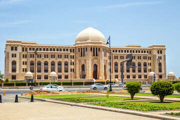View of the Supreme Court building of Oman in Muscat, Sultanate of Oman - obrazy, fototapety, plakaty