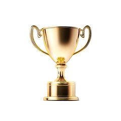 Gold trophy cup isolated on transparent background Generative AI