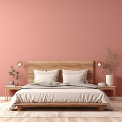bedroom interior with bed light pastel colour generative ai 