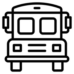 School Bus Icon Illustration