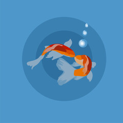 abstract fish illustration on the water 
