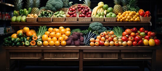 greengrocer stall in the supermarket, generative ai