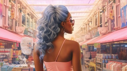 shopaholic woman shopping