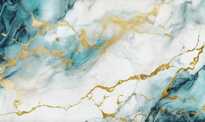 White-blue marble with gold veins - texture background
