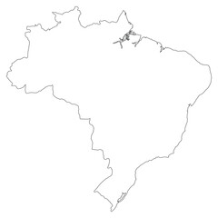 Brazil map with administrative regions. Latin map. Brazilian map.