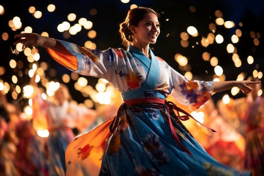 Captivating Awa Odori Dance Performance, Generative AI