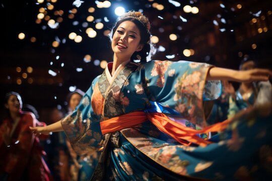 Captivating Awa Odori Dance Performance, Generative AI