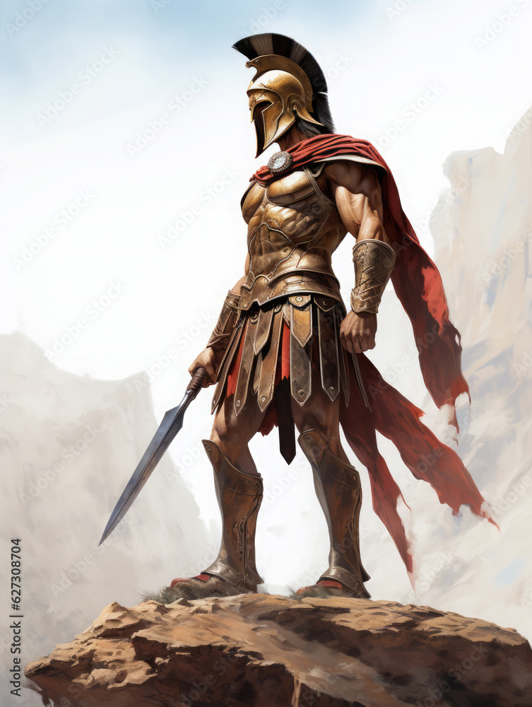 Poster Roman warrior. Digital art.