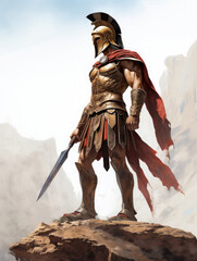 Roman warrior. Digital art.