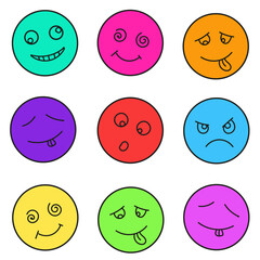 Emoticons on a white background. pattern