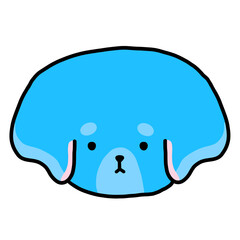 Cute Blue Dog Cartoon illustration Cute Dog Dog Sticker Cute Element Cute Sticker