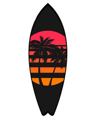 illustration of an background with trees Surfing board