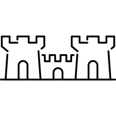 Castle Tower Line Icon © Vector World