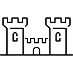 Medieval Castle Line Icon