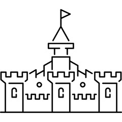 Medieval Castle Line Icon