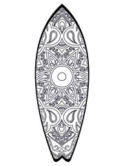 background with mandala Surfing board
