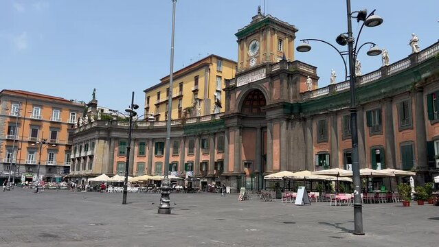 Street view of old town in Naples city