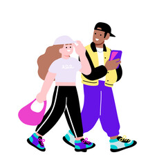 多国籍社会、ダイバーシティ、インバウンドをイメージする人々のイラスト