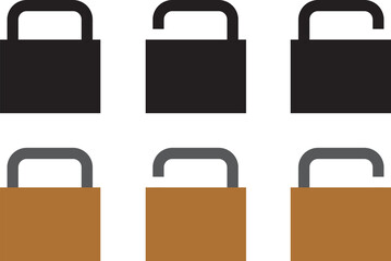 Lock, Unlock icon Set Vector Illustration 